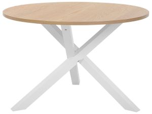 BELIANI Jídelní stůl Light Wood White ø 120 cm kulatý skandinávský