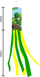 Hängende Flagge, leuchtende Farben, Cartoon-Muster, St. Patrick's Day, dekorative Outdoor-Flagge für Hausgartenpartys