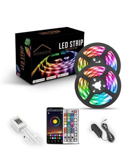 Homezie Led-Streifen | 40 Meter | Mit App und Fernbedienung | RGB | Selbstklebend | 30 Leds pro m | Led-Lichtstreifen | Led-Leuchten | Led-Streifen | Led-Streifen