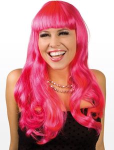 Lange Haare pink - Kostüm Perücke für Fasching