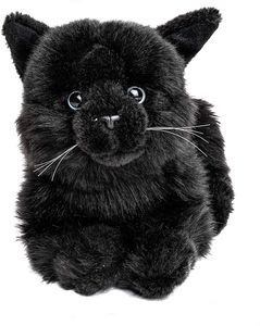 Uni-Toys - Katze schwarz, liegend - 20 cm (Länge) - Plüsch-Katze - Plüschtier, Kuscheltier