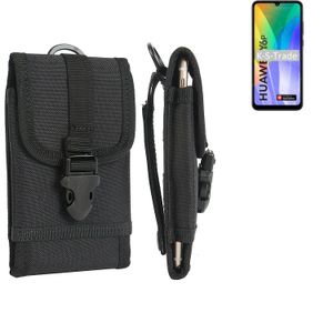 K-S-Trade Holster Handy Hülle kompatibel mit Huawei Y6p Holster Handytasche Gürtel Tasche Schutz Hülle Robust Outdoor schwarz