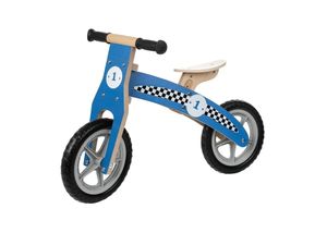 PLAYTIVE JUNIOR Kinder Holz-Laufrad Blau  Rutschrad Aktiv-Spielzeuge Holz Lauflernrad Rad