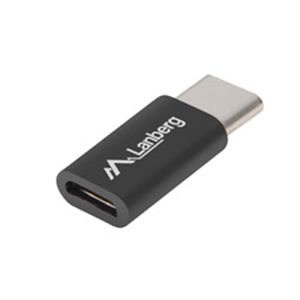 Lanberg - Adapter Lanberg microUSB-B Buchse auf USB Typ C 2.0 Stecker schwarz