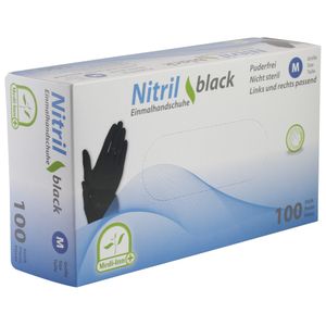 100 Medi-Inn Medi-Inn® PS Handschuhe, Nitril puderfrei Black Plus schwarz Größe M 93018