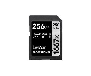 Lexar LSD256CB1667 Professional 1667X SDXC Class 10 UHS-II U3 V60 SDXC Speicherkarte, 256 GB, Class 10 / UHS-III