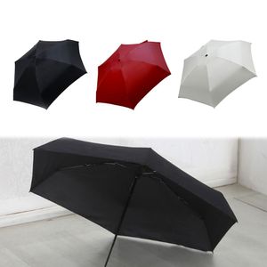 Mini 5 Falt kompakt Regenschirm Super winddicht Anti-UV Regen Für Sonne Reise, Schwarz