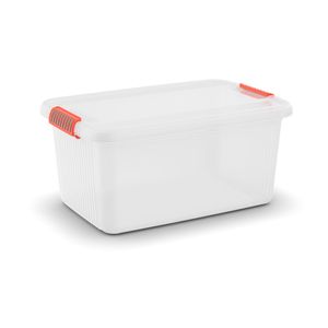 KIS Aufbewahrungsbox K Latch Box 43 Liter in transparent-orange, Plastik, 59x39x28 cm
