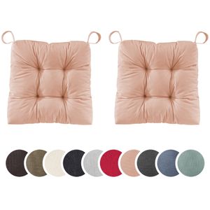 sleepling – 2er Set Stuhlkissen, Sitzkissen, für Indoor und Outdoor, 40 x 38 cm, rose