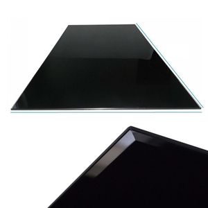 Glasplatte 100x60x0,6 cm mit Facettenschliff - schwarz