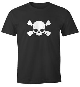 Herren T-Shirt Totenkopf Skull Vorsicht toxisch besser Abstand halten Fun-Shirt Motiv lustig Moonworks® anthrazit XL