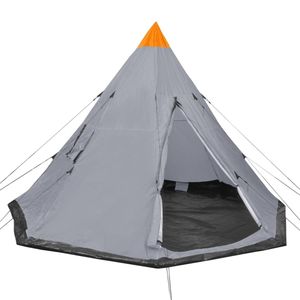Zelt für 4 Personen Campingzelt | Familienzelt Sonnenschutz Zelt Tunnelzelt für Camping, Outdoor Grau | 4607
