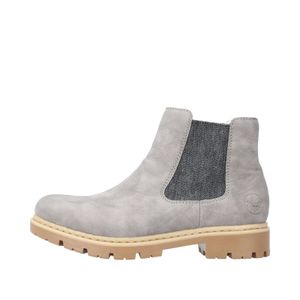 Rieker Damen Stiefelette Chelsea Boot Webstoff Profilsohle 71394, Größe:39 EU, Farbe:Grau