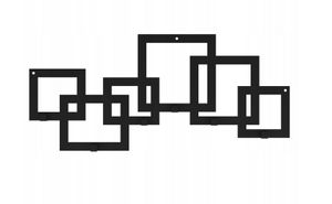 Sellon24® Garderobenhaken Wand Garderobenleiste Loft Modern Geometrisches Motiv Schwarz Design Kleiderhaken aus Metall - 60 cm - für Mäntel, Jacken, Schals, SQUARE