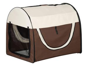 PawHut Hundebox faltbare Hundetransportbox Transportbox für Tier 2 Farben 5 Größen (97 x 71 x 76 cm) Kaffee