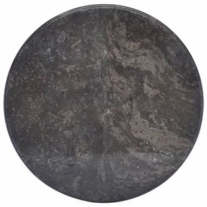 vidaXL Tischplatte Schwarz Ø50x2,5 cm Marmor