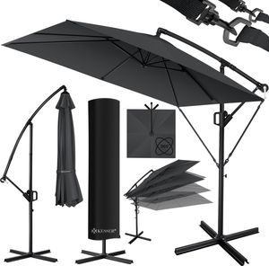 KESSER® Ampelschirm Holly Sonnenschirm Rechteckig mit und ohne LED Solar inkl. Abdeckung + Windsicherung mit Kurbel | Kurbel-Schirm mit Ständer UV-Schutz Aluminium Wasserabweisend Ø350cm Gartenschirm KESSER® Ampelschirm Holly Sonnenschirm Rechteckig mit und ohne LED Solar inkl. Abdeckung + Windsicherung mit Kurbel | Kurbel-Schirm mit Ständer UV-Schutz Aluminium Wasserabweisend Ø350cm Gartenschirm