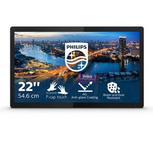 Philips B Line 222B1TFL - LED-Monitor - 55.9 cm (22") (21.5" sichtbar) - Touchscreen - 1920 x 1080 Full HD (1080p) @ 75 Hz - IPS - 400 cd/m² - 1000:1 - 4 ms - HDMI, DVI-D, VGA, DisplayPort - Black Texture