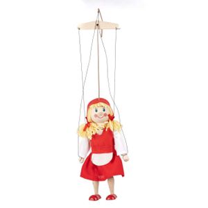 Marionette Rotkäppchen 20 cm, Holz-Marionette, Dekoartikel