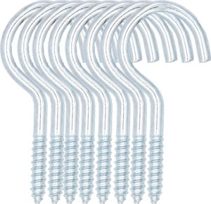 8x Schraubhaken Rundhaken 50mm Hakenschraube Halbrund Deckenhaken Haken Verzinkt Set
