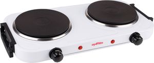 Grafner Kochplatte doppelt mit klappbaren Griffen, 2000 Watt, 2 Massekochfelder mit je Ø 155 mm, stufenlose Temperatureinstellung, Farbe nach Wunsch: schwarz oder weiß, Kochfeld Herdplatte doppel Grafner Kochplatte doppelt mit klappbaren Griffen, 2000 Watt, 2 Massekochfelder mit je Ø 155 mm, stufenlose Temperatureinstellung, Farbe nach Wunsch: schwarz oder weiß, Kochfeld Herdplatte doppel