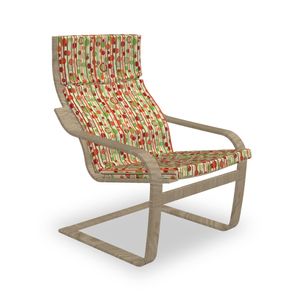 ABAKUHAUS Geometrisch Poäng Sessel Polster, Retro Abstrakte Kreise, Sitzkissen mit Stuhlkissen mit Hakenschlaufe und Reißverschluss, Mehrfarbig