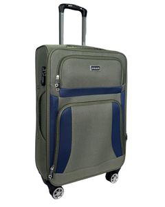 My Travel Bag 3090 Stoffkoffer 4-Rollen Trolley Koffer Reisekoffer Tasche Reisetasche Leicht grün-1-L