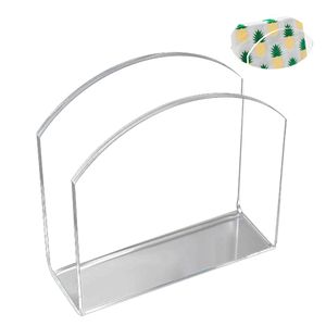 Serviettenhalter aus kristallklarem Acryl für Tische, Serviettenhalterständer, Tischplatte, freistehender Tissue-Box-Spender(Transparent)