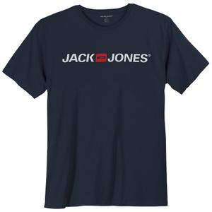 T-Shirt große Größen Logodruck Jack & Jones navy