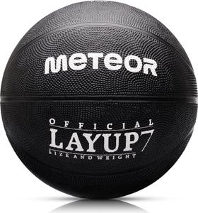 meteor® Layup kids mini basketbalový lopta veľkosť č. 5 ideálna pre malé detské ruky od 4 do 8 rokov ideálna basketbalová lopta na tréning soft basketbalu (veľkosť 7 (muži), čierna)
