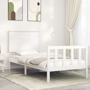 Maison Exclusive Rám postele s čMaison Exclusive bílý Single masivní dřevo