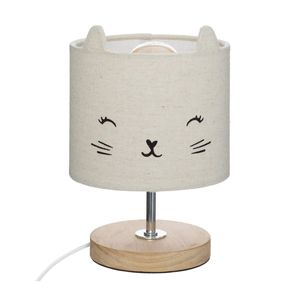 Atmosp Detská nočná lampička s tienidlom mačka