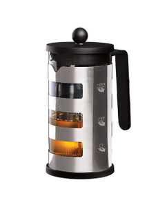 Berlingerhaus-Teekanne für Tee und Kaffee French Press 1 L schwarze Silberkollektion BH-7807