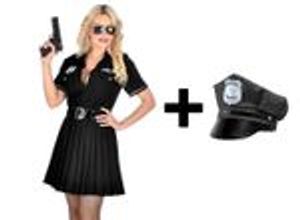 Damen Kostüm - Police Officer KLEID und Gürtel - inkl. Mütze Cop Polizistin