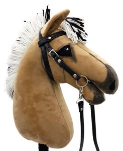 Steckenpferd Hobby Horse VIP - Pferd am Stock Spielzeug für Kinder Plüschpferd Hobby Horsing Pferd Größe A5, Stocklänge 65 cm, Fiord - Braun