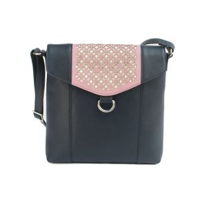 Eastern Counties Leather - Damen Handtasche "Janie", Leder EL387 (Einheitsgröße) (Marineblau/Rose)