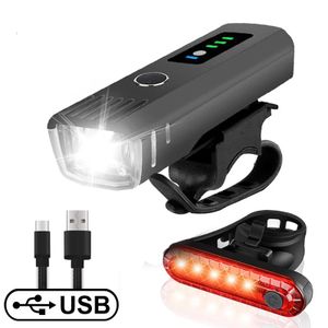 LED Fahrradbeleuchtung Fahrradlicht Fahrradlampe Set + Rücklicht USB Aufladbar NEU