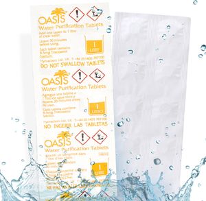 Wicked Chili Oasis 10x Wasserreinigungstabletten - 1 Liter Trinkwasser pro Tablette - Water Purification Tablet für Outdoor, Notfall, Camping, Reiseapotheke, Chlortabletten, Notfallset (8.5MG NaDCC)