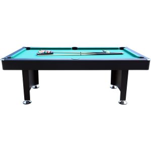 L.A. Sports Premium Pool Billardtisch 7ft groß schwarz grünes Spieltuch mit Zubehör