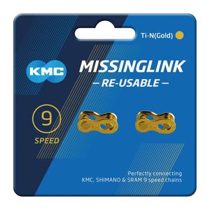 KMC C09GR0000 Missinglink 9R Ti-N für Ketten 6,6mm, 9-fach, gold (2er Pack)