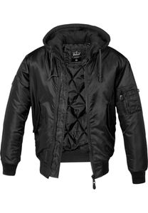 Brandit Jacke MA1 Sweat Hooded Jacket in Black-XL
