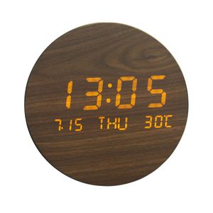 Kreativer LED Holz Wanduhr - Smarte Elektronische Uhr für Zuhause - Stilvolles Wohnaccessoire, Braun