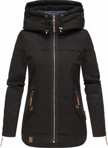 Navahoo Damen Jacke Frühling Herbst Übergangsjacke Print Parka Mantel Kapuze Wekoo Schwarz Gr: 38 - M Navahoo Damen Jacke Frühling Herbst Übergangsjacke Print Parka Mantel Kapuze Wekoo Schwarz Gr: 38 - M