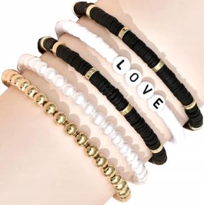 Set von Gold ethnischen Armbänder Boho Perlen