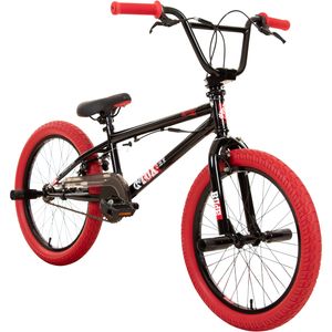 deTox Rude BMX Rad für Jugendliche und Erwachsene ab 140 cm Fahrrad 20 Zoll Bike Freestyle, Farbe:schwarz/rot