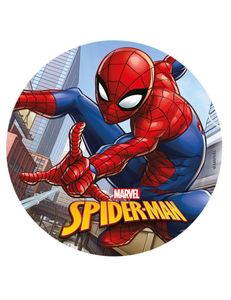 Spiderman Tortenplatte aus Waffeln mit 20cm Durchmesser