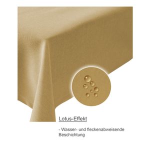 Tischdecke quadratisch 160x160 cm gelb Leinenoptik Lotuseffekt Tischwäsche