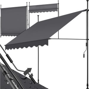 Klemmmarkise mit Handkurbel, höhenverstellbar - 200 x 180 cm, schwarz/grau Klemmmarkise mit Handkurbel, höhenverstellbar - 200 x 180 cm, schwarz/grau