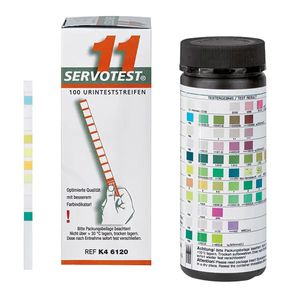 Servotest 11 Diagnose Urin Der komplette Teststreifen 11 Parameter 100 St