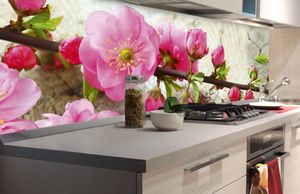 Küchenrückwand Folie selbstklebend SAKURA 180 x 60 cm - Klebefolie - Dekofolie - Spritzschutz für Küche -
